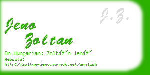 jeno zoltan business card